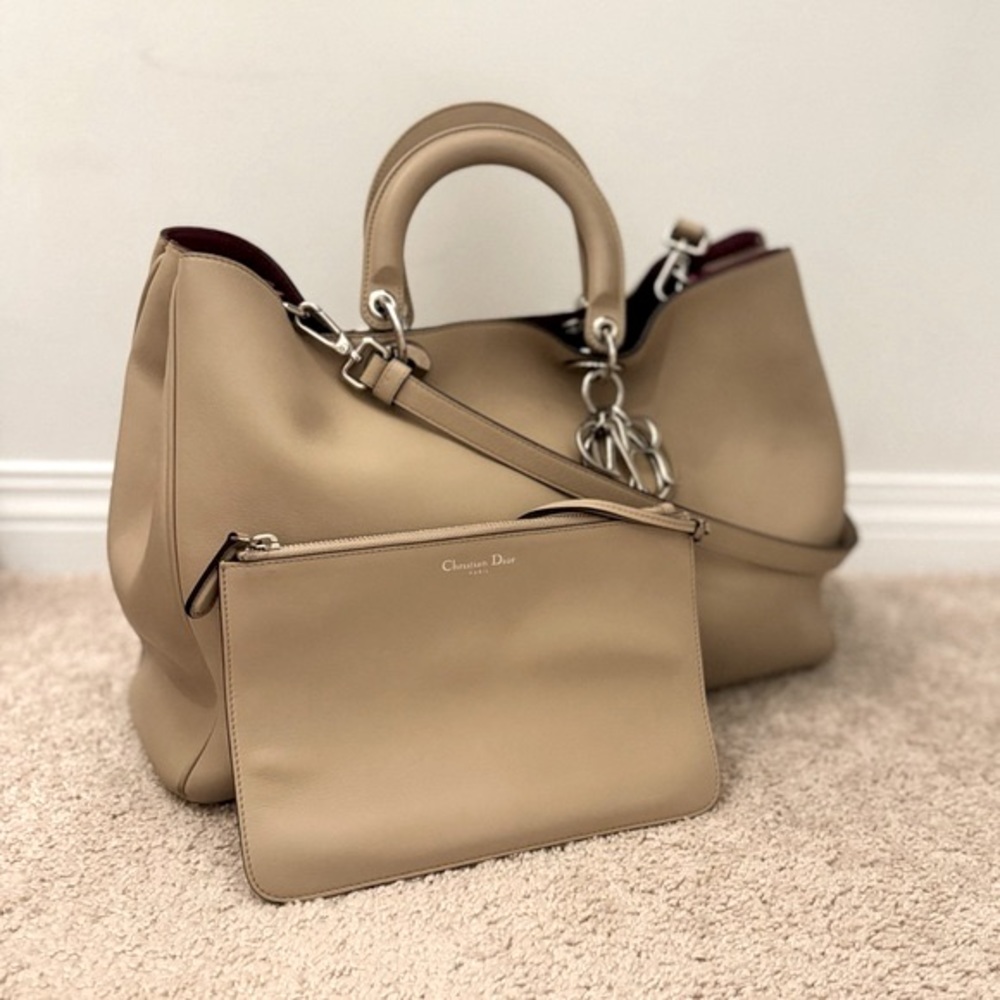Christian Dior Large Diorissimo Tote Bag Beige